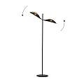 Piantana Moderno Eridano Acciaio Nero Oro 2 Luci E14 Ip20 LA0120-EB-PT2-NR-OR