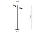 Piantana Moderno Eridano Acciaio Nero Oro 2 Luci E14 Ip20 LA0120-EB-PT2-NR-OR