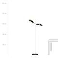 Piantana Moderno Eridano Acciaio Nero Oro 2 Luci E14 Ip20 LA0120-EB-PT2-NR-OR