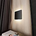 Applique Minimal Quadrata 1 Luce Indiretta Agni In Acciaio Nero LA0122-EB-AP1-NR