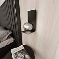 Applique Minimal 1 Luce Indiretta Agni Con Base In Acciaio Nero E Vetro Fumè LA0122-EB-AP1-NR-GR