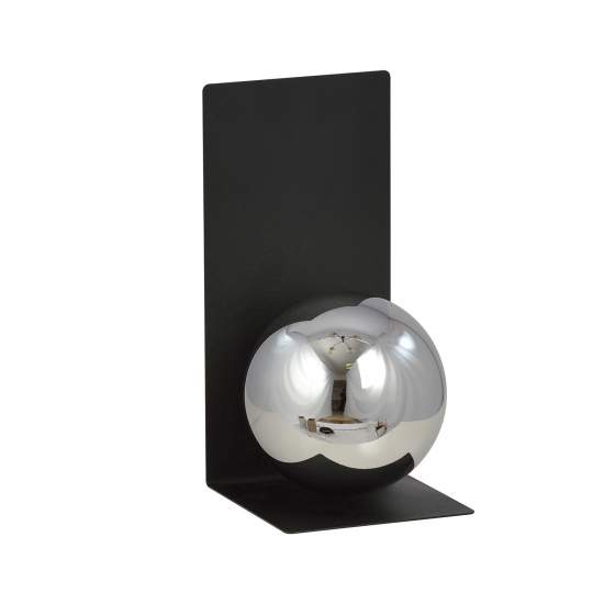 Applique Minimal 1 Luce Indiretta Agni Con Base In Acciaio Nero E Vetro Fumè LA0122-EB-AP1-NR-GR