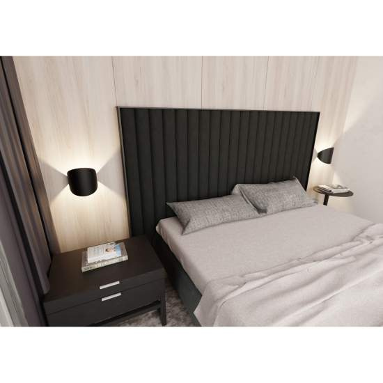 Applique Minimal 1 Luce Indiretta Agni In Acciaio Nero LA0122-EB-AP1-NR3