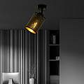 Plafoniera Spot 1 Luce Varuna In Acciaio Nero E Oro Paralumi Regolabile LA0123-EB-PL1-NR