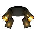 Plafoniera Tonda Spot 4 Luci Varuna In Acciaio Nero E Oro Paralumi Regolabili LA0123-EB-PL4-NR