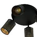 Plafoniera Tonda Spot 4 Luci Varuna In Acciaio Nero E Oro Paralumi Regolabili LA0123-EB-PL4-NR