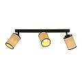 Plafoniera Spot 3 Luci Bronx In Acciaio Nero E Rattan Paralumi Regolabili LA0124-EB-PL3-NR