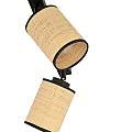 Plafoniera Spot 3 Luci Bronx In Acciaio Nero E Rattan Paralumi Regolabili LA0124-EB-PL3-NR