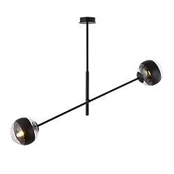 Lampadario Contemporaneo Udden Acciaio Nero 2 Luci E14