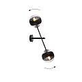 Applique Contemporaneo Yama Acciaio Nero 2 Luci E14 Ip20 LA0125-EB-AP2-NR