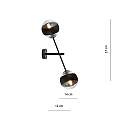Applique Contemporaneo Yama Acciaio Nero 2 Luci E14 Ip20 LA0125-EB-AP2-NR