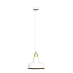 Sospensione Industrial 1 Luce Dhanapati Acciaio Bianco Con Elementi In Oro