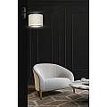 Applique 1 Luce Ganesha In Acciaio Nero E Paralume In Tessuto Beige LA0129-EB-AP1-NR-BI