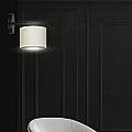 Applique 1 Luce Ganesha In Acciaio Nero E Paralume In Tessuto Beige LA0129-EB-AP1-NR-BI