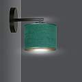 Applique 1 Luce Ganesha In Acciaio Nero E Paralume In Tessuto Verde LA0129-EB-AP1-NR-VE