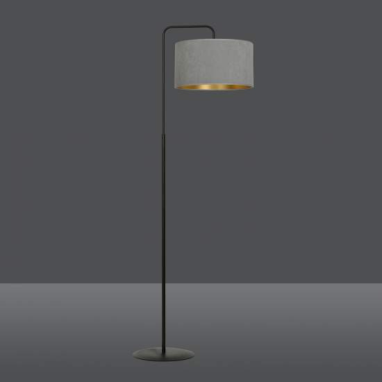 Piantana Contemporaneo Ganesha Acciaio Nero Grigio 1 Luce E27 Ip20 LA0129-EB-PT1-NR-GR