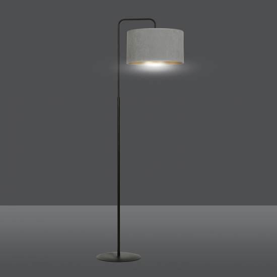 Piantana Contemporaneo Ganesha Acciaio Nero Grigio 1 Luce E27 Ip20 LA0129-EB-PT1-NR-GR