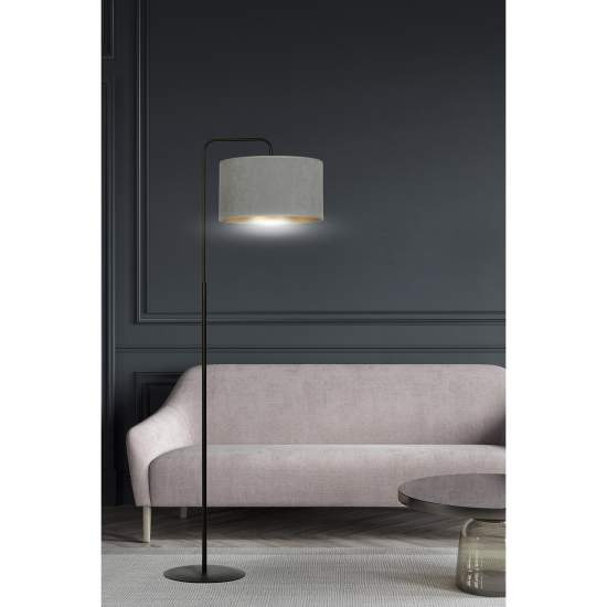 Piantana Contemporaneo Ganesha Acciaio Nero Grigio 1 Luce E27 Ip20 LA0129-EB-PT1-NR-GR