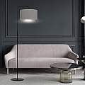 Piantana Contemporaneo Ganesha Acciaio Nero Grigio 1 Luce E27 Ip20 LA0129-EB-PT1-NR-GR