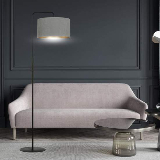Piantana Contemporaneo Ganesha Acciaio Nero Grigio 1 Luce E27 Ip20 LA0129-EB-PT1-NR-GR