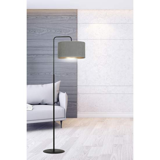 Piantana Contemporaneo Ganesha Acciaio Nero Grigio 1 Luce E27 Ip20 LA0129-EB-PT1-NR-GR