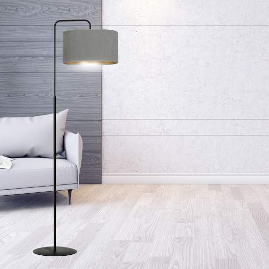 Piantana Contemporaneo Ganesha Acciaio Nero Grigio 1 Luce E27 Ip20 LA0129-EB-PT1-NR-GR