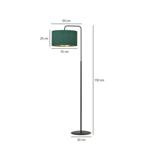 Piantana Contemporaneo Ganesha Acciaio Nero Verde 1 Luce E27 Ip20 LA0129-EB-PT1-NR-VE