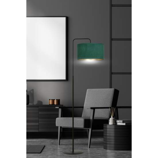 Piantana Contemporaneo Ganesha Acciaio Nero Verde 1 Luce E27 Ip20 LA0129-EB-PT1-NR-VE