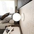 Applique A 1 Luce Shiva In Acciaio Bianco E Sfera In Vetro Bianco LA0130-EB-AP1-BI