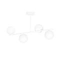 Plafoniera Contemporaneo Shiva Acciaio Bianco 4 Luci E14 Ip20 LA0130-EB-PL4-BI