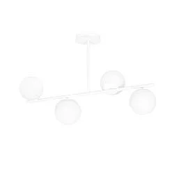 Plafoniera Contemporaneo Shiva Acciaio Bianco 4 Luci E14 Ip20