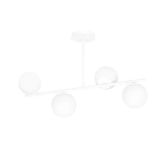 Plafoniera Contemporaneo Shiva Acciaio Bianco 4 Luci E14 Ip20 LA0130-EB-PL4-BI