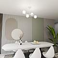 Plafoniera Contemporaneo Shiva Acciaio Bianco 4 Luci E14 Ip20 LA0130-EB-PL4-BI