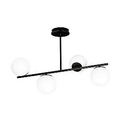 Plafoniera Contemporaneo Shiva Acciaio Nero 4 Luci E14 Ip20