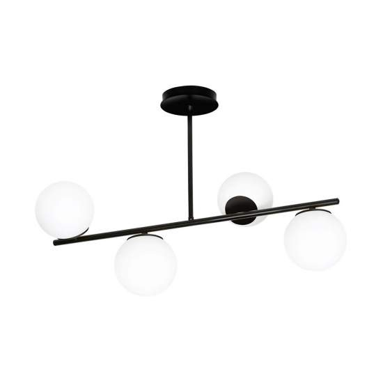 Plafoniera Contemporaneo Shiva Acciaio Nero 4 Luci E14 Ip20 LA0130-EB-PL4-NR