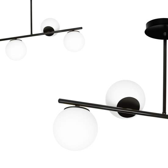 Plafoniera Contemporaneo Shiva Acciaio Nero 4 Luci E14 Ip20 LA0130-EB-PL4-NR