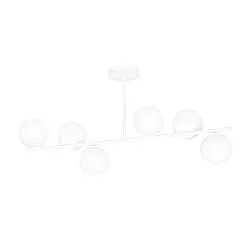 Plafoniera Contemporaneo Shiva Acciaio Bianco 6 Luci E14 Ip20