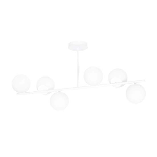 Plafoniera Contemporaneo Shiva Acciaio Bianco 6 Luci E14 Ip20 LA0130-EB-PL6-BI