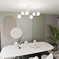 Plafoniera Contemporaneo Shiva Acciaio Bianco 6 Luci E14 Ip20 LA0130-EB-PL6-BI