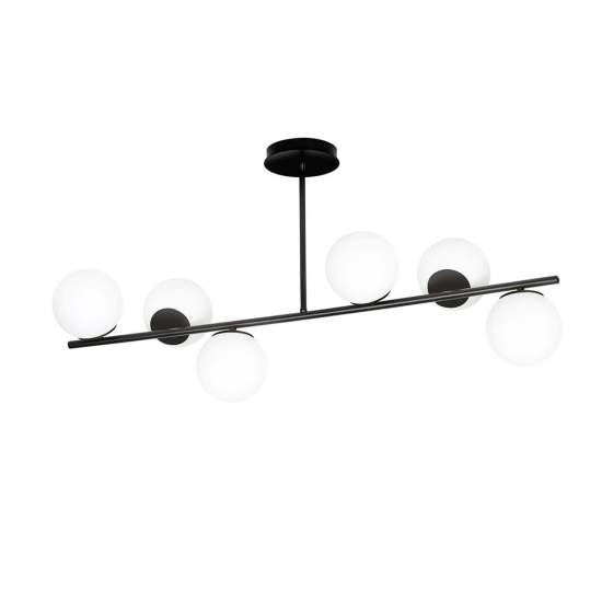 Plafoniera Contemporaneo Shiva Acciaio Nero 6 Luci E14 Ip20 LA0130-EB-PL6-NR