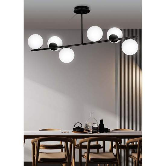 Plafoniera Contemporaneo Shiva Acciaio Nero 6 Luci E14 Ip20 LA0130-EB-PL6-NR