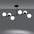 Plafoniera Contemporaneo Shiva Acciaio Nero 6 Luci E14 Ip20 LA0130-EB-PL6-NR