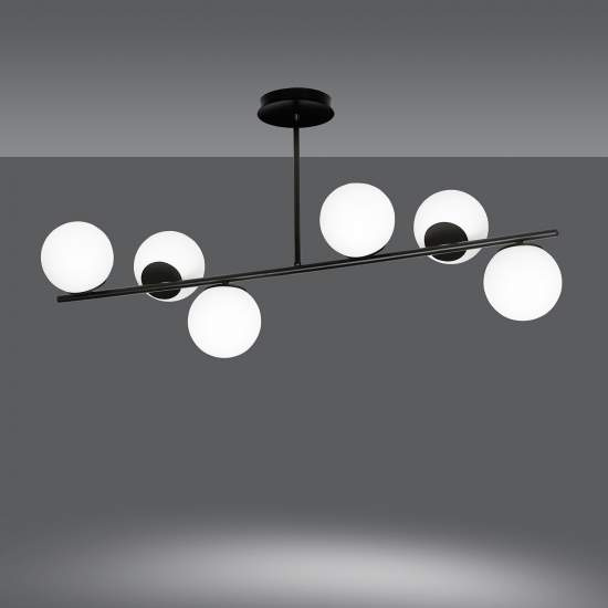Plafoniera Contemporaneo Shiva Acciaio Nero 6 Luci E14 Ip20 LA0130-EB-PL6-NR
