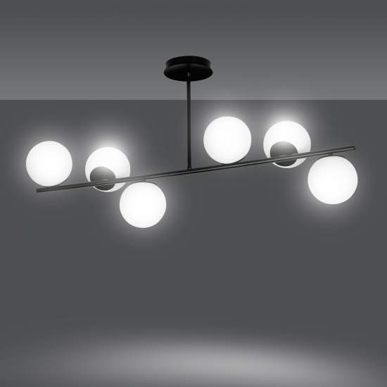 Plafoniera Contemporaneo Shiva Acciaio Nero 6 Luci E14 Ip20 LA0130-EB-PL6-NR