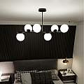 Plafoniera Contemporaneo Shiva Acciaio Nero 6 Luci E14 Ip20 LA0130-EB-PL6-NR