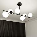 Plafoniera Contemporaneo Shiva Acciaio Nero 6 Luci E14 Ip20 LA0130-EB-PL6-NR