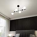 Plafoniera Contemporaneo Shiva Acciaio Nero 6 Luci E14 Ip20 LA0130-EB-PL6-NR