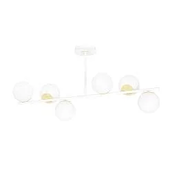 Plafoniera Contemporaneo Vishnu Acciaio Bianco Oro 4 Luci E14 Ip20