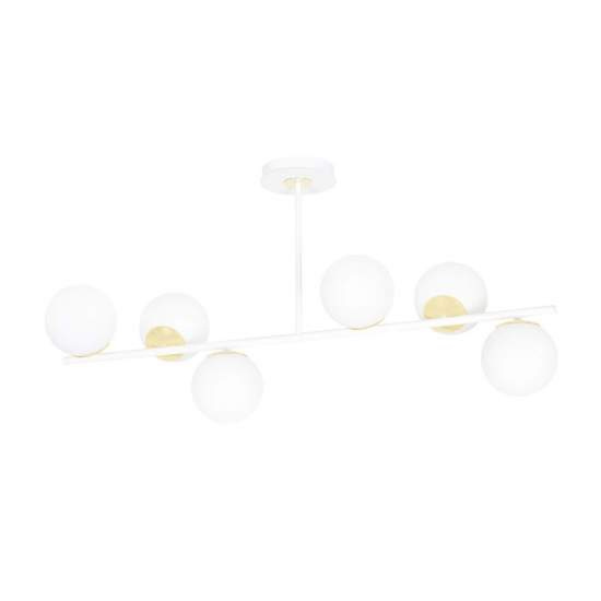 Plafoniera Contemporaneo Vishnu Acciaio Bianco Oro 4 Luci E14 Ip20 LA0131-EB-PL4-BI-OR