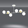 Plafoniera Contemporaneo Vishnu Acciaio Bianco Oro 4 Luci E14 Ip20 LA0131-EB-PL4-BI-OR